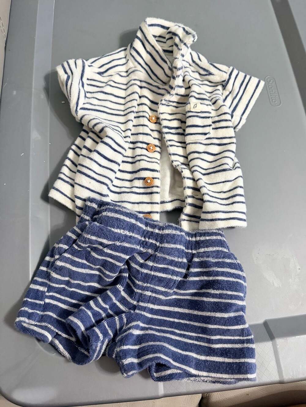 easy-peasy Baby Boy Terry Cloth Shirt and Shorts Set, 2-Pieces 6m